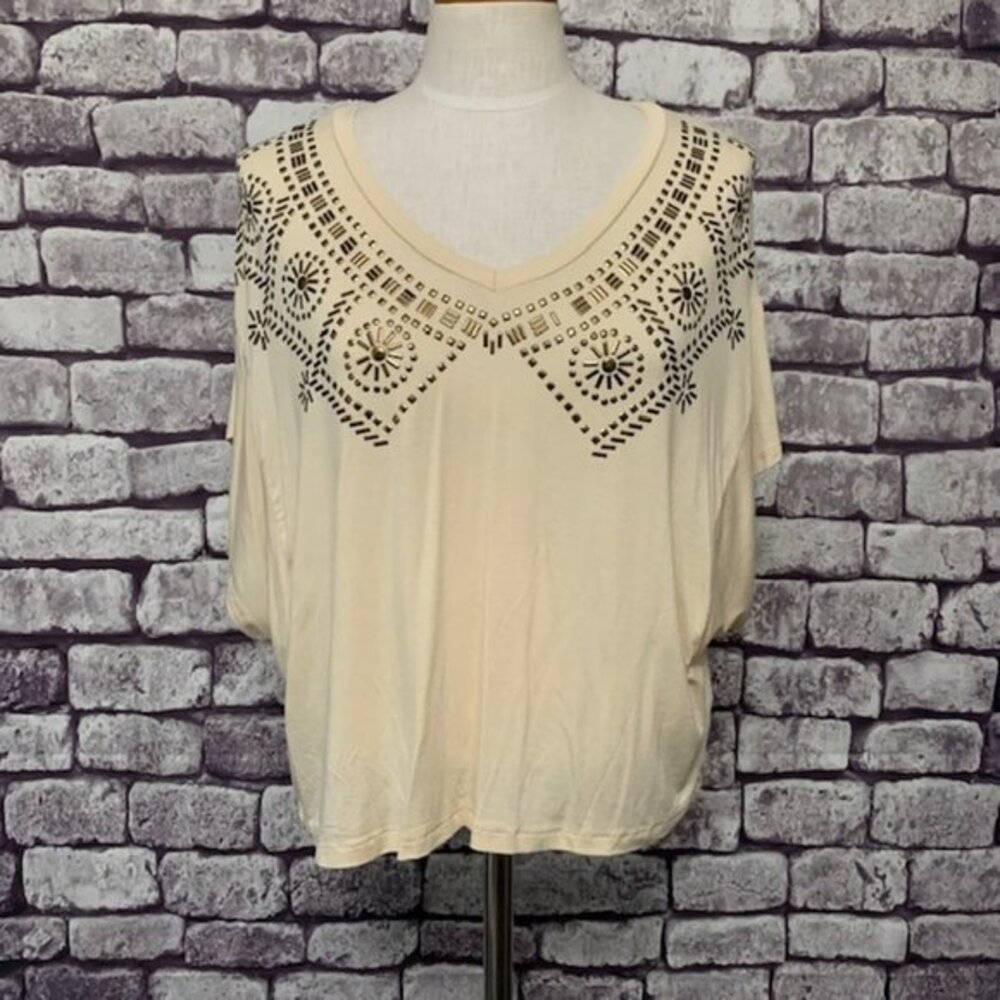 Lush Beige Blouse Size Medium